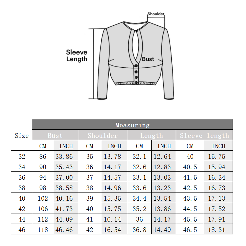 Damen Dirndlbluse Spitze Langarm Hochgeschlossen Weiß 32-46（20JB009）